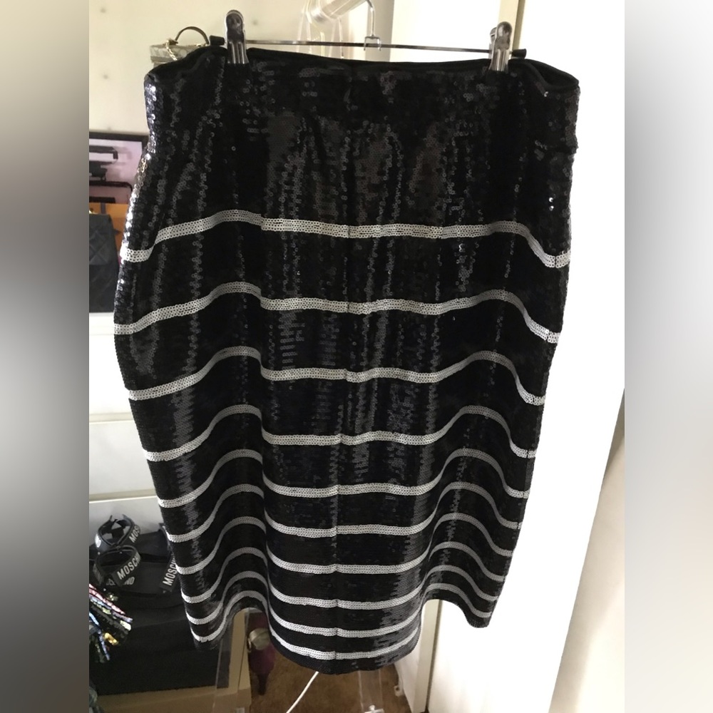 Eloquii Sequin Striped Skirt